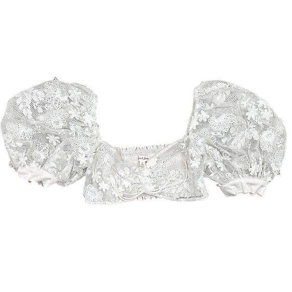 For Love & Lemons Appliqué Lace Crop Top - Picture 4 of 9